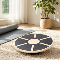 Balance, Core Training, Yoga, Oak Wood, 40cm, Non-slip Treatment, Home Exercise, Fall Prevention