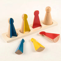 Child-Centered Fraction Puzzle Educational Wooden Matching Board Fine Motor Matching Board with Pegs Colorful for Preschoolers, Toddlers, Kids, Classroom, Preschool