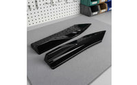 2 Pieces Universal Fit Rear Bumper Corner Splitter Gloss Black Finish Rear Bumper Lip Guard ABS Material Carbon Fiber Look for Street Driving