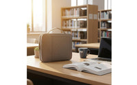 Reinforced Handle Book Bag with Stand Two-Way Zipper Portable Book Case Large Capacity Waterproof for Students, School, Travel, Office, Library
