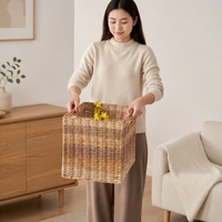 Nordic Style Handwoven Storage Basket 32x28x30cm Foldable with Handle Toy Laundry Basket