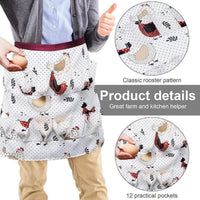 Egg Gathering Apron Cute Egg Collecting Apron Adjustable Long-Lasting for Homesteaders, Chicken Coop, Backyard Farm