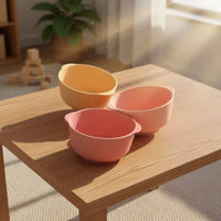 3 Pieces Silicone Nesting Bowl Set Food-Grade Nesting Bowls with Handles Mixing Bowl with Handles Stackable BPAwithout