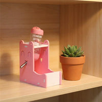 Adjustable Water Bottle Stand and Hamster Water Bottle with Stand, Wood Composite Hamster Water Bottle Holder with Food Bowl, 13cm x 7cm x 13cm