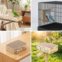 Corrugated Cardboard African Grey Parrot Toys with Threaded Rod, Parrot Accessory for Beak Grinding and Stress Relief