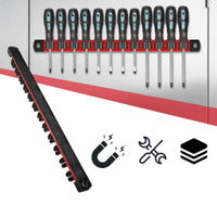 Wall-Installed Screwdriver Organizer Space Saving Screwdriver Tool Holder Easy to Install Tool Holder Rail for Mechanics, DIY Users, Workshop