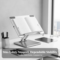 Adjustable Rotating Bookrest Foldable & Portable Rotating Bookrest Multi-Functional literature Stand for Students, Professionals, Study, Bedroom, Kitchen