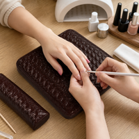 PU Leather Nail Art Hand Pillow & Mat Set, Waterproof, Durable, 8 Colors Available