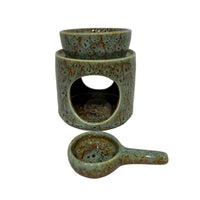 Glazed Melt Melt Burner with Tealight Spoon Decorative Burner Tabletop Fragrance Holder Easy to Use for Tea Corner