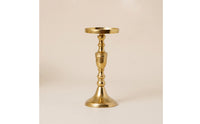 Metal Candlestick Holder Slender Candlestick Holder with Round Tray Candle Stand Decorative Elegant for Dining Table, Mantel