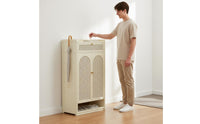 Space Saving Entryway Shoe Cabinet with Doors Large Capacity Multi-Layer Shoe Storage Rack Ventilated Design Home Furniture for Hallway, Balcony