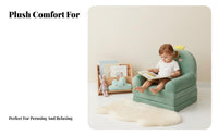 Cute Cartoon Characters Convertible Character Chair Foldable Design Fold-out Lounger Chair Fluffy and Soft children's Furniture Perfect Gift Idea for Preschoolers, Grandparents, Playroom, Daycare, Reading, Bedroom