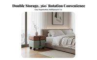 Modern design Rotating Cylinder End Table Minimalist Aesthetic Nightstand Space-Saving Design Bedroom Furniture Multi-Purpose for Apartment Dwellers, Homeowners, kid's Room, Small Spaces, Dormitory, not onice