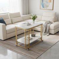 Minimalist design 2-Tier Utility Cart Mobile with casters 2-Tier Rolling C-Table Modern Design Home Furniture Space-Saving for Apartment Dwellers, Homeowners, Office Workers, Living Room, Small Spaces, Bedroom, Balcony