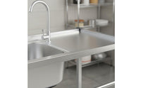 Rust Resistant Stainless Steel Utility Sink Heavy Duty Stainless Steel Sink with Stand Easy to Clean Freestanding Wash Basin with Shelf Large Capacity for Basement, Garage, Outdoor