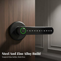 Biometric Door Lock Multiple Methods Biometric Door Lock with Handle Anti-Peep Password for Homeowners, Bedroom, Apartment, Rental Property