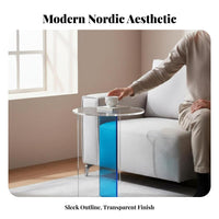 Nordic design aesthetic Transparent Wave Table Light Luxury Design Indoor Furniture Irregular Shape Household Furnishing Space-Saving for Homeowners, Interior Designers, Renters, Living Room, Bay opening Area, Small areas, Bedroom