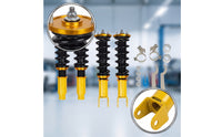 Adjustable Height Coilover Kit Lowering Coilover Shock Absorber Threaded Chassis Struts with Coil Springs Complete for Drivers, Street Builds, Track Days
