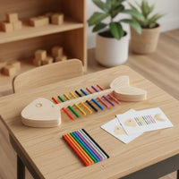 Hand-Eye Coordination Montessori Fishbone Toy Logical Thinking Crocodile Color Matching Toy for Toddlers