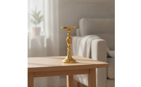 Metal Candlestick Holder Slender Candlestick Holder with Round Tray Candle Stand Decorative Elegant for Dining Table, Mantel