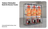 Stainless Steel Turnout Gear Rack Rust Resistant Firefighter Gear Rack Heavy Duty Fire Station Equipment Stand for Firefighters, Emergency Responders
