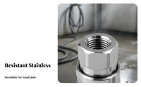 Stainless Steel Pressure Washer Connector 1/4 Inch Quick Connect Fitting Leak-Resistant Stainless Steel Quick Connect Plug