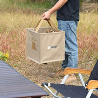Collapsible Trash Bin 10L-100L, Foldable Car Trash Bin made of Tarpaulin, Square Waste Bin for Camping & Motorhome, 36x36x39cm