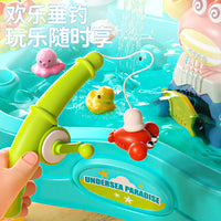 Kids Water Play Table with Fishing and Dishwashing Simulation