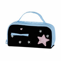 Star Pattern Pencil Pouch Cute Design Multi Layer Pen Bag Wide Opening Stationery Organizer for Students, Girls