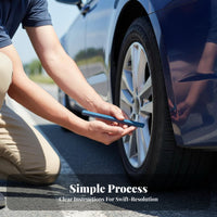 Emergency Tool Tubeless Tire Plug Set Quick Repair Puncture Plug Kit Portable Vehicle Maintenance Supply Easy to Use for Car Owners, Motorcyclists, Tricycle Riders, Travel, Garage