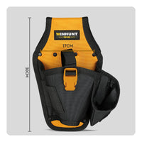 Buckle Closure Drill Tool Waist Bag Reinforced Stitching Tool Waist Bag Side Pocket Drill Pouch Black Orange