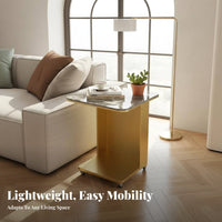 With casters 2-Tier Rolling Utility Cart Modern aesthetic Side Table Multi-Functional Mobile Furniture Space-Saving for Apartment Dwellers, Homeowners, Students, Living Room, Bedroom, Home Office, Balcony