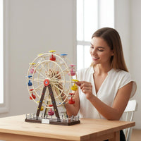 Retro Iron Amusement Wheel Tabletop Display Desktop Amusement Wheel Ornament Handmade Metal Sculpture for Living Room, Store Counter