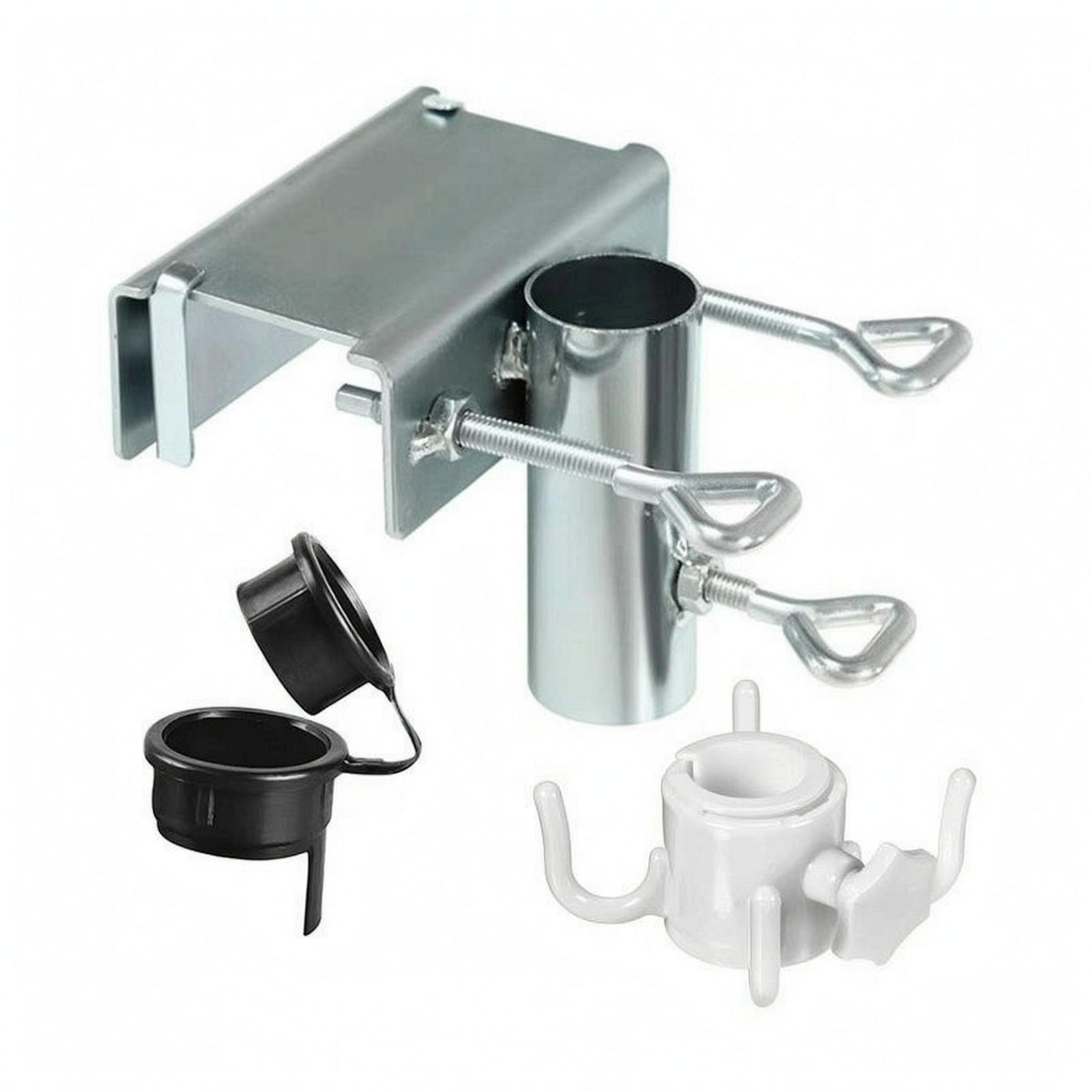 Threaded Screws Tube Socket Clamp Loop Handles Metal Clamp Bracket Multi-Part Adjustment Collar Assembly Smooth Finish