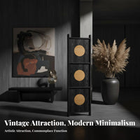 Foldable Arched Panel Screen Freestanding Room Divider Vintage aesthetic Household Furnishing Portable for telecommuting Workers, residents, Interior Designers, Bedroom, Studio Apartment, Home Office, Cafe