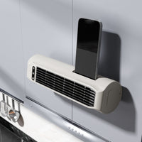 Fan with Phone Holder Rounded Edges Desktop Fan Narrow Grille Home Appliance