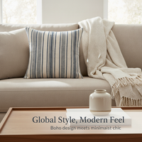 Bohemian Moroccan Striped Throw Pillow Cover for Sofa Decor