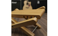 Polished Finish Classical Guitar Footstool Portable Bamboo Guitar Foot Rest Foldable Performance Footstool for Guitarists, Musicians, Practice