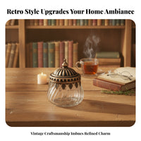 Vintage-Style Glass Sugar Container Fluted Form Small Glass Sugar Jar