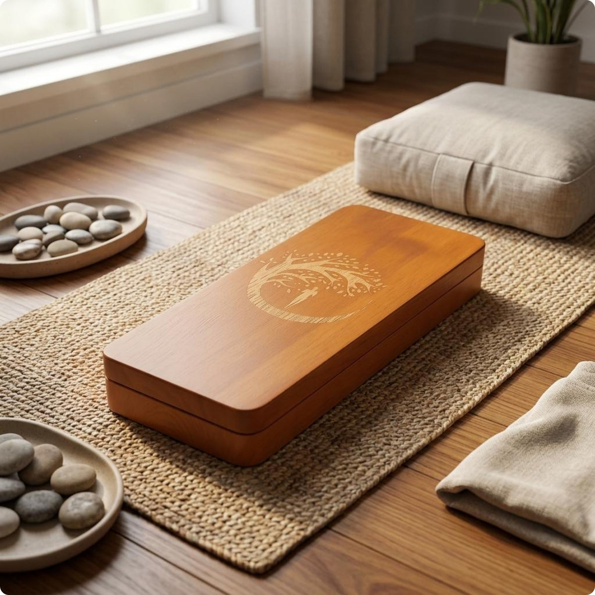 Decorative Design Wooden Mindfulness Foot Board Polished Wooden Meditation Board Wood Grain Wellness Gear
