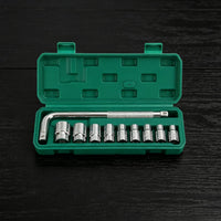 L-Shaped Socket Wrench Set Textured Grip Socket Wrench Set with Case Chrome-Finished Tool Kit with Storage Case for Mechanics, Home Repairs, Workshop