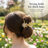 Hand-Painted Floral Hair Claw Clip for Women, Sweet Girls' Temperament Shark Clip for Back of Head