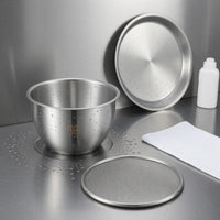 Flared Edge Kitchen Bowl Set Wide Rim Stainless Steel Bowl Silver Finish Shallow Plate Slim Design for Washing, Draining