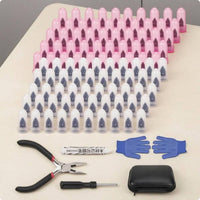 100 Pieces Tubeless Tire Plug Kit Installation Tools Vehicle Accessory Blue Gloves