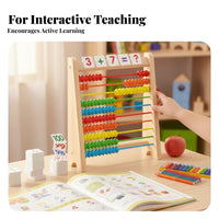 Early Education Educational Math Toy Effortless-Gliding Sliding Beads Wooden Abacus Parent-Child Interaction for Children, Toddlers
