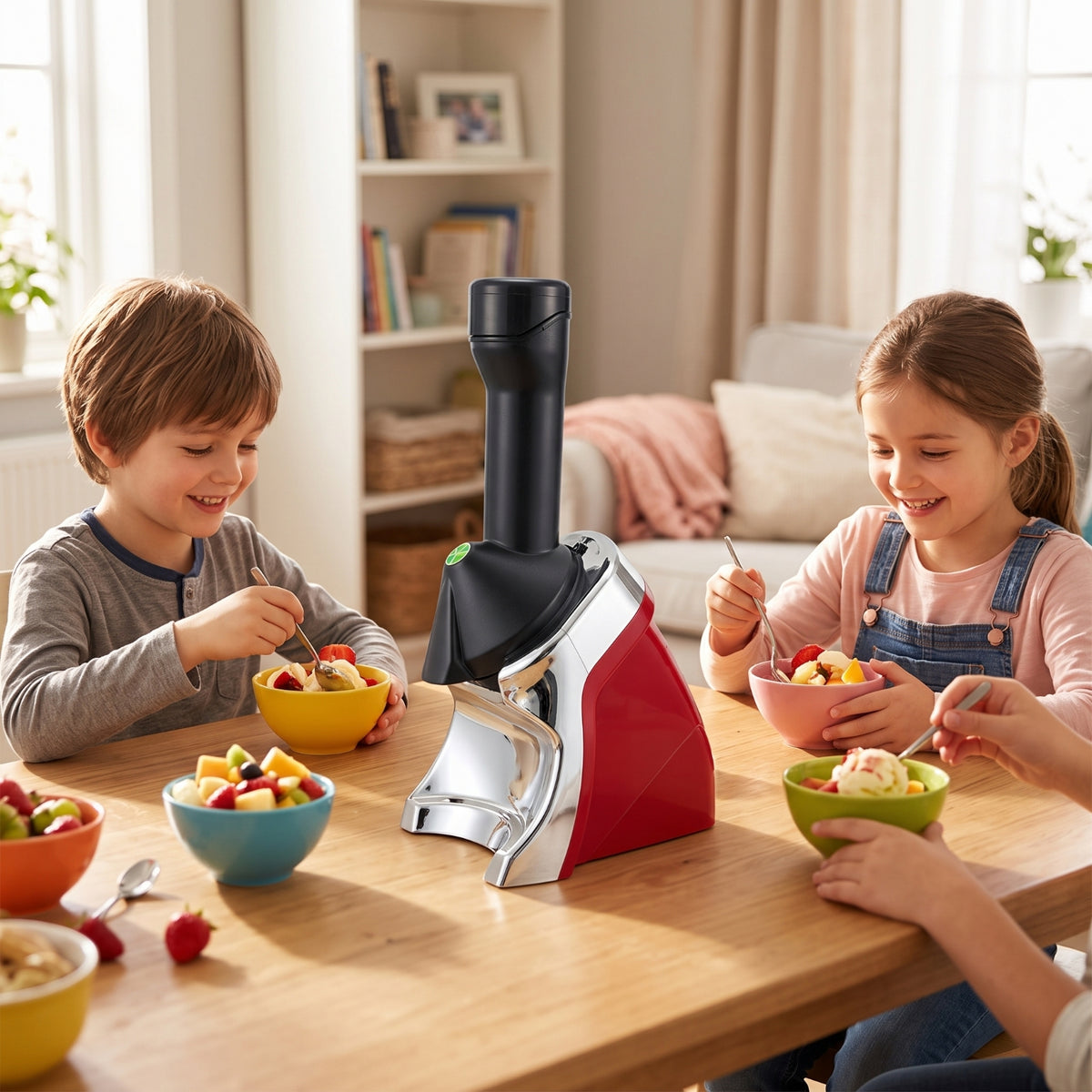 Electric Fruit Ice Cream Maker Homemade Chilled Dessert Maker Healthy Appliance Compact for Families