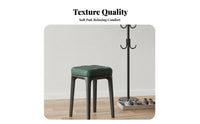 Padded Square Stool Hard-Wearing Stackable Square-Seat Stool Thick Pad Indoor Furniture for Adults, Business Owners, Dining Room, Bedroom, Small Areas