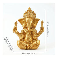 Hindu Ganesha Statue Spiritual Deity Statue Resin Deity Figurine Carved for Altar