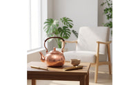 Hammered Copper Teapot Handcrafted Teapot with Woven Handle Tea Kettle for Collectors
