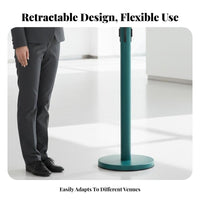 Heavy-Duty Base Retractable Belt Stanchion Sturdy Construction Stainless Steel Queue Pole Stable Belt Barrier Stanchion Easy Assembly for Event Organizers, Security Personnel, Airports, Hotels, Museums, Retail Shop S